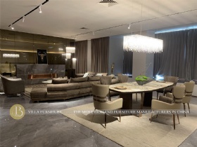 304 Stainless Steel Base Special-shaped Big Luxury Marble Dining Table For Villa