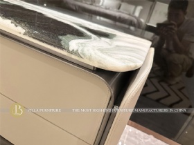 Villa Italian Luxury Leather Nature Marble TV Unit